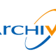 Logo Archiva con testo blu e dettagli arancioni su sfondo bianco.