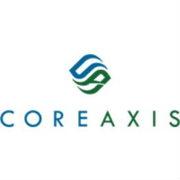 CoreAxis logo with blue and green abstract design above the name.