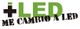 Texto: "+LED ME CAMBIO A LED" en letras verdes y negras.