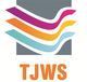Logo mit grauem Quadrat, bunten Linien und orangefarbenem "TJWS" darunter.