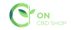Logo de tienda CBD, letra "C" verde con hoja, texto "ON CBD SHOP".