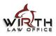Wirth Law Office logo featuring a stylized shark design.