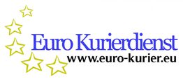 Euro Kurierdienst-Logo mit fünf gelben Sternen und der Website www.euro-kurier.eu.