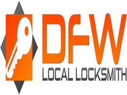 Logo of DFW Local Locksmith with an orange key icon.