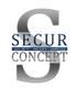 Logo mit großem "S", darüber "Secur Concept", darunter "Security - Facility - Services".