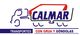 Logotipo de Transportes Calmar con un camión y texto: "Con grúa y góndolas".