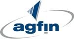 Logo mit "agfin" in Blau und einem stilisierten Segel, umrahmt von einem grauen Oval.