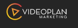 Logotipo de Videoplan Marketing, con un triángulo y un círculo en tonos naranja y rojo.