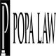 "Logo of Popa Law with a stylized letter 'P' and text in black on white background."