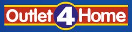 Logo van Outlet 4 Home in rood, geel en blauw.