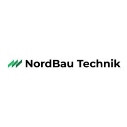 Textlogo "NordBau Technik" mit grünem Symbol links auf weißem Hintergrund.