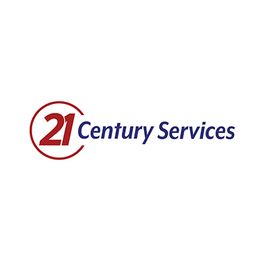 Logo of 21 Century Services with red and blue text on a white background.