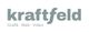 Logo mit dem Schriftzug "kraftfeld" und den Begriffen "Grafik · Web · Video" darunter.