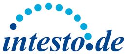 Logo von intesto.de mit blaue Kreisen, die einen Bogen über dem Namen bilden.