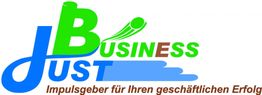 Logo mit dem Text: "Just Business. Impulsgeber für Ihren geschäftlichen Erfolg."
