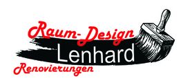 Logo mit Pinsel, Text: Raum-Design Lenhard - Renovierungen.