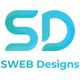 Logo mit den Buchstaben "SD" in Blau, darunter der Text "SWEB Designs".