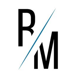 Logo mit den Buchstaben "R" und "M", die diagonal durch eine dünne Linie getrennt sind.