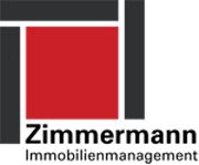 Logo von Zimmermann Immobilienmanagement mit rotem Quadrat und schwarzem Rahmen.