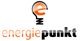 Logo mit Glühbirne und Schriftzug "energiepunkt" in Orange und Schwarz.