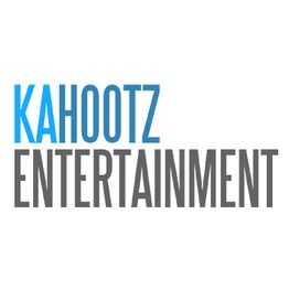 Kahootz Entertainment logo with blue and gray text.