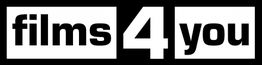 Schwarz-weißer Text "films 4 you" im Blockstil.