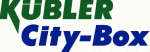 Logo mit grünem "KÜBLER" und blauem "City-Box" Text auf weißem Hintergrund.