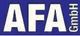 Logo mit weißer Schrift "AFA GmbH" auf blauem Hintergrund.