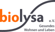 Logo von biolysa e.V. mit dem Text "Gesundes Wohnen und Leben".