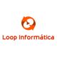 Logo de Loop Informática con flechas naranjas formando un círculo.