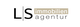 Logo mit Text "LS immobilien agentur" in Schwarz und Beige.