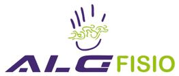 Logotipo con mano morada y sonrisa verde sobre el texto "ALG FISIO".