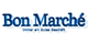 Logo mit dem Text "Bon Marché" und dem Slogan "Immer ein gutes Geschäft" in blauer Schrift.