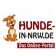 Illustration eines lachenden Hundes neben dem Text "Hunde-in-NRW.de - Das Online-Portal".