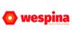 Logo mit rotem Hexagon und Schriftzug "wespina, Food & Pharma Safety" in Rot und Orange.