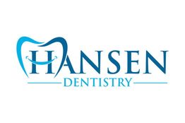 Logo with "Hansen Dentistry" and a stylized tooth in blue.