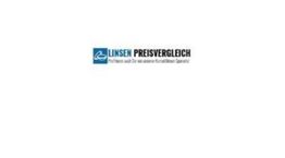 Logo mit der Aufschrift „Linsen Preisvergleich“ und einem stilisierten blauen Brillenmotiv.