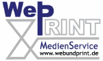 Logo von Web Print MedienService mit URL www.webundprint.de.