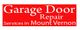 Red sign reading "Garage Door Repair Services in Mount Vernon".