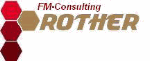 Logo von FM-Consulting Rother mit roten und goldenen Sechsecken links neben dem Firmennamen.