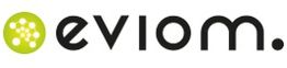 Grünes, kreisförmiges Logo neben schwarzem Schriftzug "eviom." auf weißem Hintergrund.