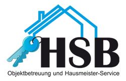 Logo mit blauem Schlüssel, HSB-Text und "Objektbetreuung und Hausmeister-Service".