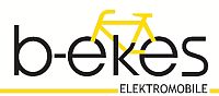 Logo mit gelbem Fahrrad und Schriftzug "b-ekes Elektromobile" auf weißem Hintergrund.