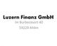 Text: "Luzern Finanz GmbH, Im Burbecksport 40, 59229 Ahlen."