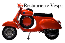 Roter Retro-Roller Vespa auf weißem Hintergrund von der Seite betrachtet.