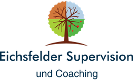 Logo: Baum mit bunten Kreissegmenten, darunter Text "Eichsfelder Supervision und Coaching".