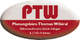 Ovales Logo mit rotem Text "PTW Planungsbüro Thomas Wibiral" und Unterzeile auf weißem Hintergrund.