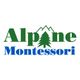Alpine Montessori logo with a green tree and mountain design.