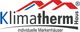 Logo von "Klimatherm Haus" mit rotem Dach und Slogan "individuelle Markenhäuser".