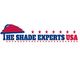 The Shade Experts USA logo with red, white, and blue colors and stars.